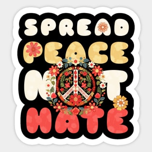 Spread Peace Not Hate Peace Sign Sticker